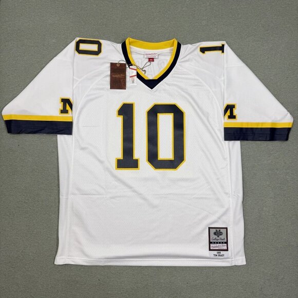 Men's Mitchell & Ness Tom Brady White Michigan Wolverines 1999 Legacy Jersey 2XL - Picture 1 of 6